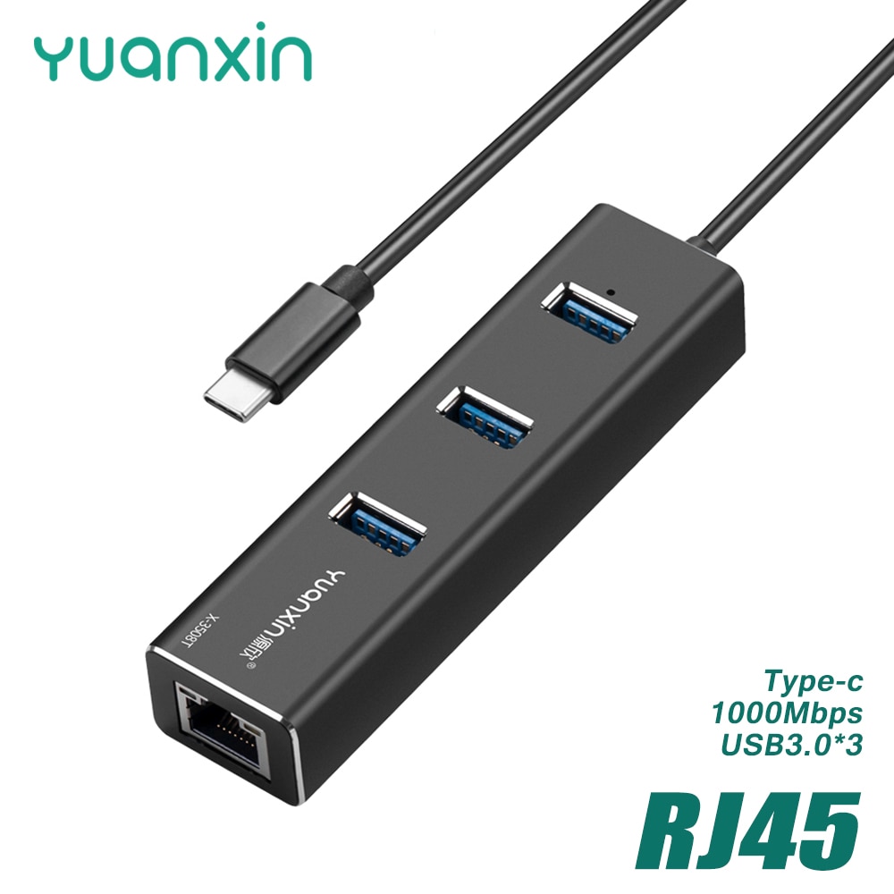 YUANXIN  1000Mbps ̴  USB-C To USB3.0 RJ45 Macbook ׼ TypeC ̴  Ʈũ ī